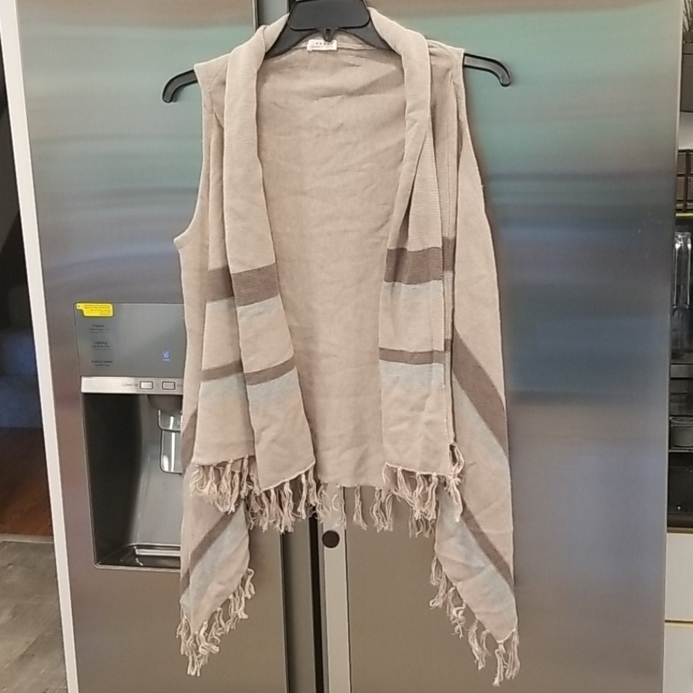 💕SOFT JOIE💕 Waterfall Draped Front Fringe Vest